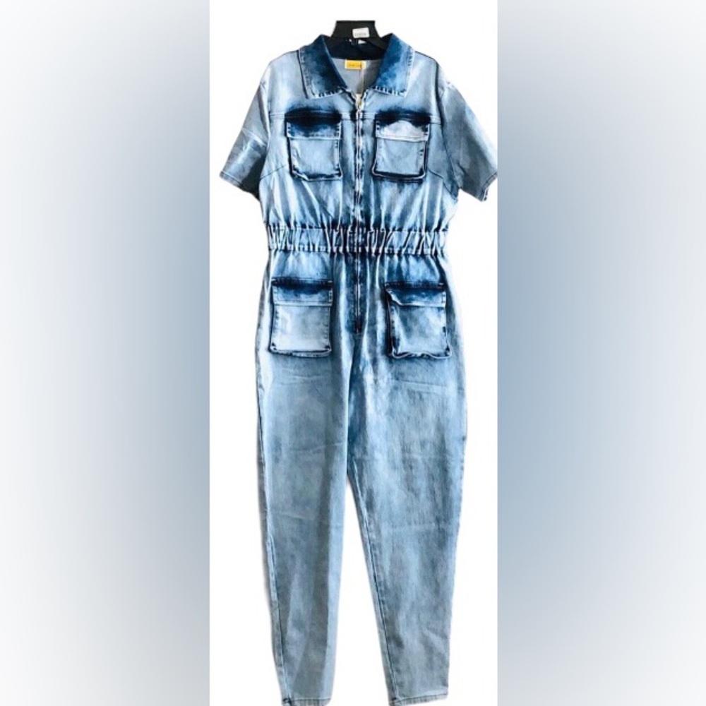 Light Blue Utility Jumpsuit by: Highlight - Picture 2 of 9